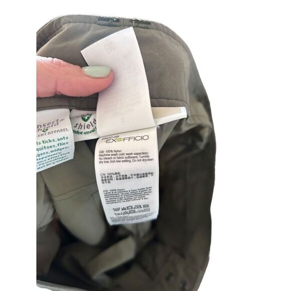 ExOfficio Convertible Shorts Tan Khaki Nylon Hiking Pants Size 8 Insect Shield - Picture 7 of 12